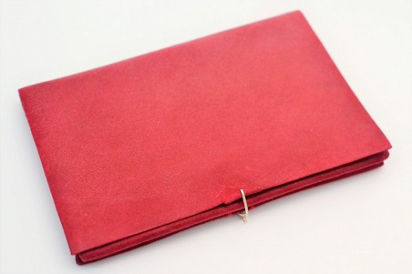 画像4: m.a+　" EXTRA LARGE WALLET WITH HOOK "　col.REVERSED GOAT LEATHER PERSIAN RED