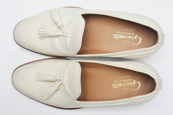 画像4: F.lli Giacometti　" Suede Leather Tassel Loafer : Cordvan Toe "　col.Bianco