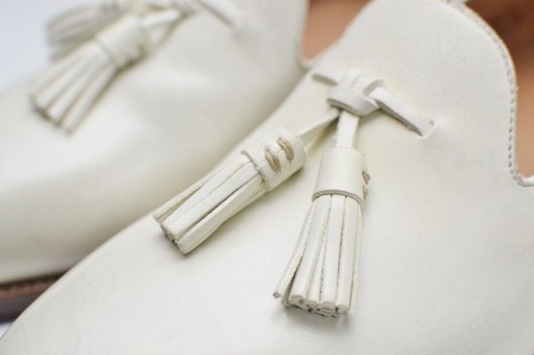 画像6: F.lli Giacometti　" Suede Leather Tassel Loafer : Cordvan Toe "　col.Bianco