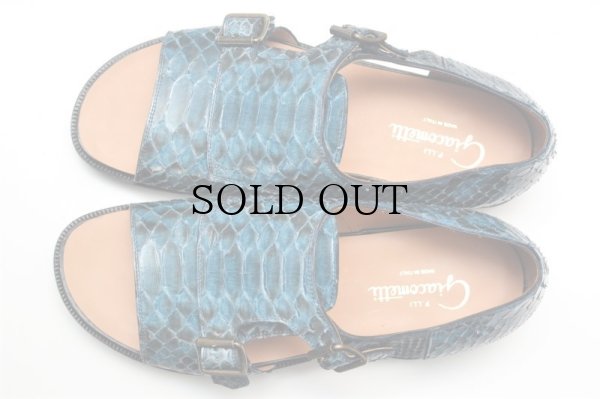 画像4: F.lli Giacometti　" Double Monk Sandalo - Pitone Leather "　col.AZZURRO