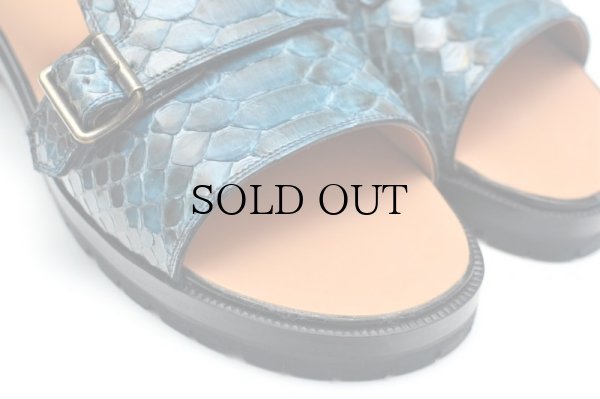 画像7: F.lli Giacometti　" Double Monk Sandalo - Pitone Leather "　col.AZZURRO