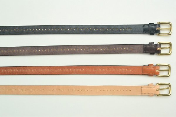 画像3: JABEZ CLIFF　" Dome Rivets Narrow Leather Belt "　col.BLACK