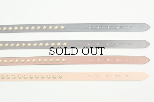 画像4: JABEZ CLIFF　" Dome Rivets Narrow Leather Belt "　col.CHESNUTT