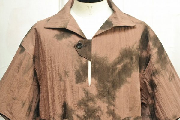 画像2: amachi.　"  Packable Meeting Shirt "　col.Brown Uneven Dye