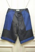 画像1: amachi.　" Panel Denim Shorts  "　col.D.Gray×Blue (1)