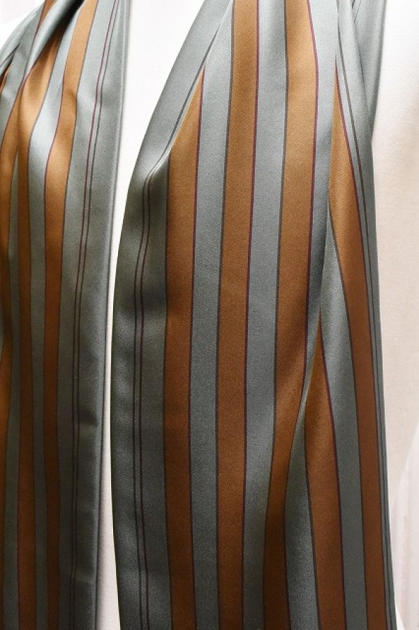 画像2: Cristaseya 　" Striped Silk Scarf  "　col.Sauge&Olive Stripes