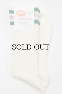  FilMelange　" LINER - Cotton Line Rib Sox "　col.White/Green/Grey