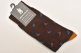 SCOTT NICHOL　" Cotton Sox - Halcyon / Kingfisher "　col.Chocolate