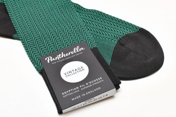 画像2: Pantherella　" Cotton Knit Sox - Fabian - Herringbone "　col.Charcoal
