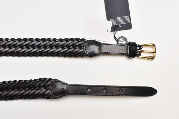 画像2: ANDERSON’S　" Leather Mesh Belt - Leather Chip "　col.Black / Gold