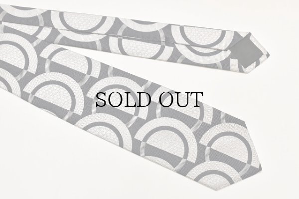 画像2: HUSBANDS　" Tie in Italian Silk Jacquard with Art Deco Pattern "　col.Black and Silver