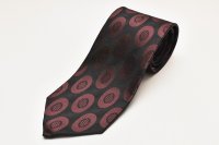 HUSBANDS　" Tie in Italian Silk Jacquard with Geometric Pattern "　col.Black and Silver