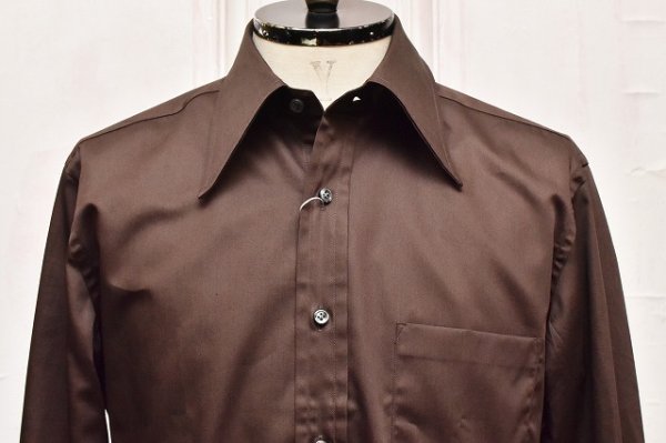 画像2: HUSBANDS　" Shirt With Exaggerated Collar and Cuffs - Classic Fit "　col.Chocolate