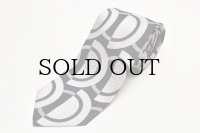 HUSBANDS　" Tie in Italian Silk Jacquard with Art Deco Pattern "　col.Black and Silver