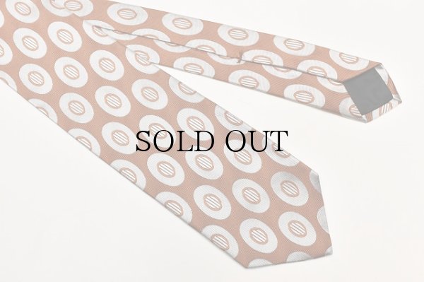 画像2: HUSBANDS　" Tie in Italian Silk Jacquard with Geometric Pattern "　col.Apricot and Silver