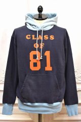  FilMelange　" VIDAL - VINTAGE UNEVEN DYED SWEAT "　col.Fade Navy