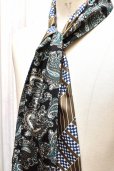 画像3: Fratelli Luigi　" Fringe Silk Scarf "　col.Black/Green×Beige/Blue (3)