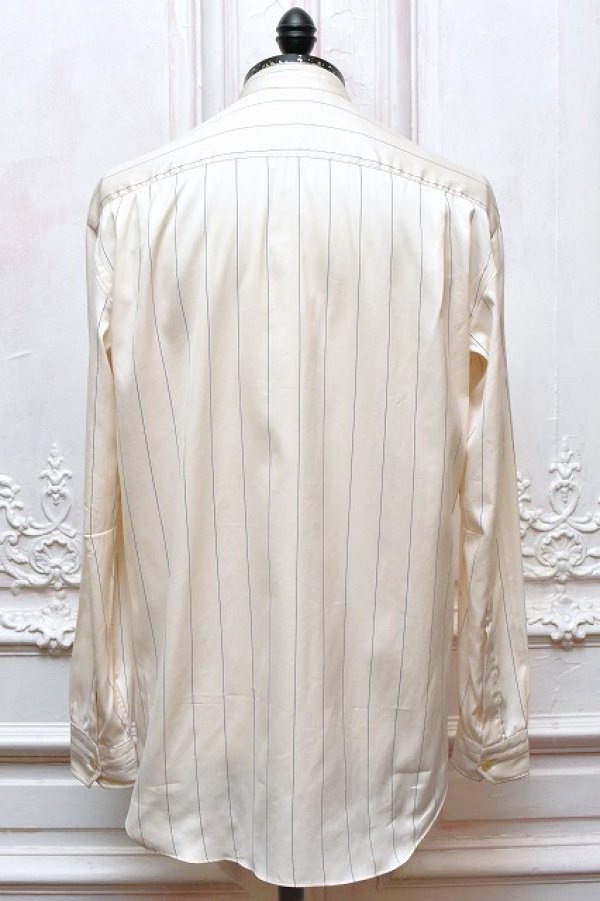 画像4: Salvatore Piccolo　" Striped Silk Cotton Band Collar Shirt "　col.Light Beige
