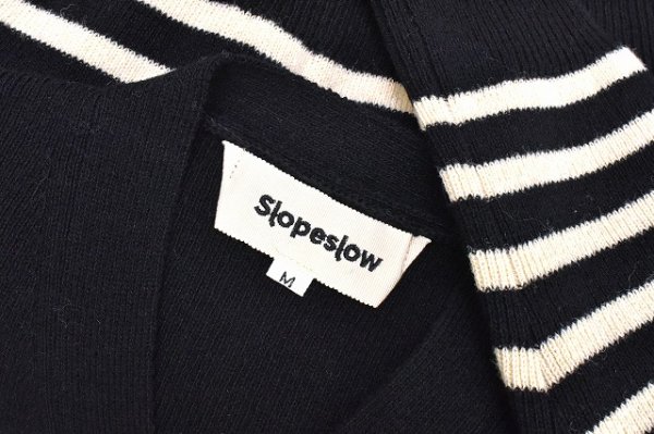 画像5: Slopeslow　" Cross Vneck Sweater - Hard twisted Shetlandwool "　col. Black x White