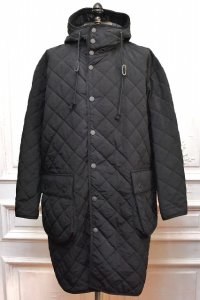 John Partridge　" QUILTING HOODED COAT - Recycle Nylon Tusser "　col.Black