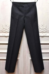 HUSBANDS　" High Waisted Trousers - Wide Leg "　col.Ink Blue with Stripes