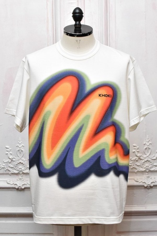 画像1: KHOKI　" Printed T-Shirt "　col.White
