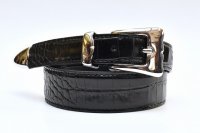 ANDERSON’S　" Leather Western Belt - Embossed Crocodile "　col.Black / Silver