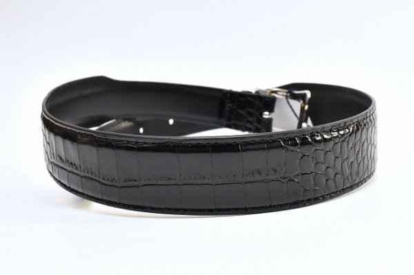 画像4: ANDERSON’S　" Leather Western Belt - Embossed Crocodile "　col.Black / Silver