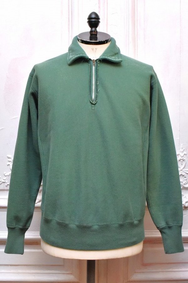 画像1: A.PRESSE　" Vintage Half Zip Sweatshirt "　col.Green
