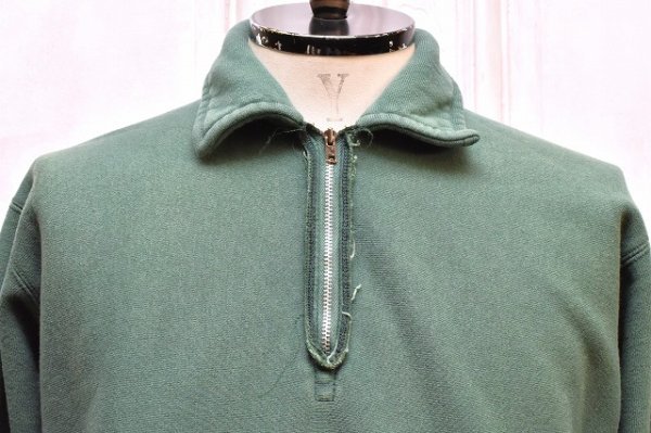 画像2: A.PRESSE　" Vintage Half Zip Sweatshirt "　col.Green