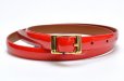 画像1: ANDERSON’S　" Leather Narrow Belt - Patent "　col.Red / Gold (1)