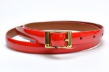 ANDERSON’S　" Leather Narrow Belt - Patent "　col.Red / Gold