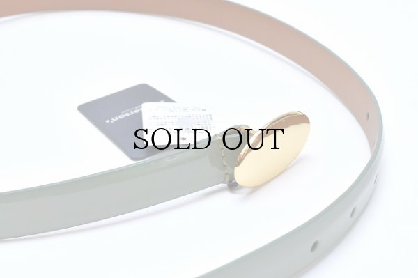 画像2: ANDERSON’S　" Leather Narrow Belt - Patent "　col.Khaki / Gold