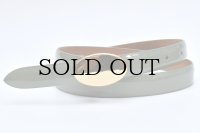 ANDERSON’S　" Leather Narrow Belt - Patent "　col.Khaki / Gold