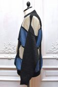 画像3: Cristaseya 　" Washi Paper Pachwork Sweater "　col.Black with beige/blue pathework (3)
