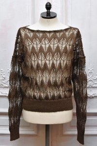 Cristaseya 　" Linen Lace Sweater "　col.Brown