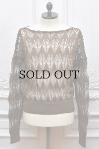Cristaseya 　" Linen Lace Sweater "　col.Brown
