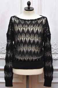 Cristaseya 　" Linen Lace Sweater "　col.Black