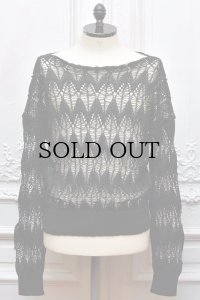 Cristaseya 　" Linen Lace Sweater "　col.Black