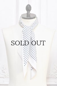 Fratelli Luigi　" Silk Scarf "　col.Off White / Navy Dot