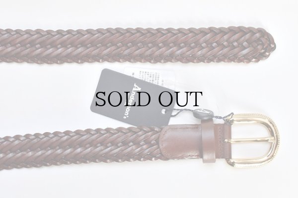 画像2: ANDERSON’S　" Leather Mesh Belt - Rodeo Buckle "　col.Tan / Yellow Gold