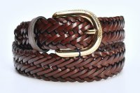 ANDERSON’S　" Leather Mesh Belt - Rodeo Buckle "　col.Tan / Yellow Gold
