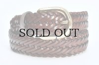 ANDERSON’S　" Leather Mesh Belt - Rodeo Buckle "　col.Tan / Yellow Gold