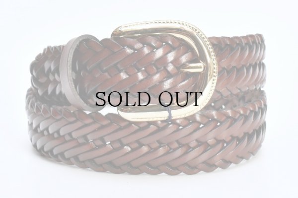 画像1: ANDERSON’S　" Leather Mesh Belt - Rodeo Buckle "　col.Tan / Yellow Gold