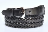 ANDERSON’S　" Leather Mesh Belt - Leather Chip "　col.Black / Silver