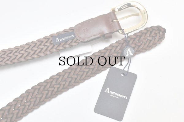 画像3: ANDERSON’S　" Leather Mesh Belt - Rodeo Buckle "　col.Tan / Yellow Gold