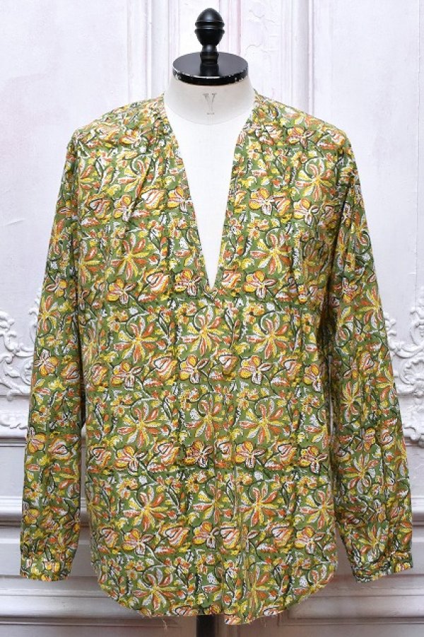 画像1: NICENESS　" ASHA.C - Floral Print Peasant Shirt "　col.Yellow