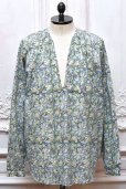 画像1: NICENESS　" ASHA.C - Floral Print Peasant Shirt "　col.Blue (1)