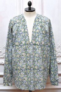 NICENESS　" ASHA.C - Floral Print Peasant Shirt "　col.Blue