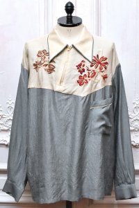 NICENESS　" MAJAW - Wild Silk Souvenir Shirt "　col.Blue Gray